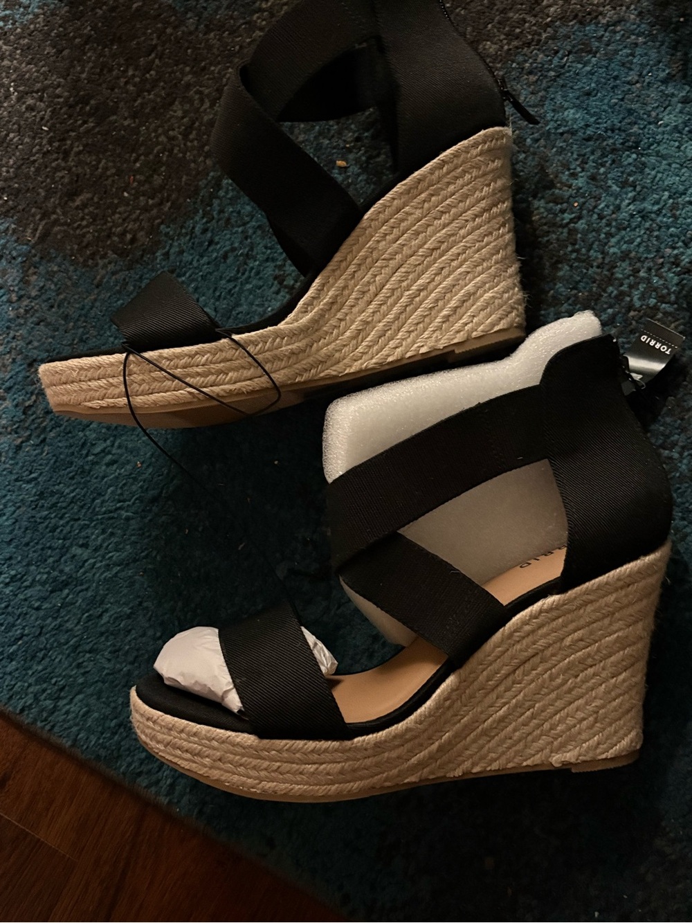 Torrid black wedges size 11ww new